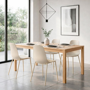 Set 4 Sedie Moderne Con Schienale Ergonomico In Polipropilene E Gambe In Metallo Cucina Sala Da Pranzo Soggiorno Ufficio 87 x 53 x 49 Cm Beige