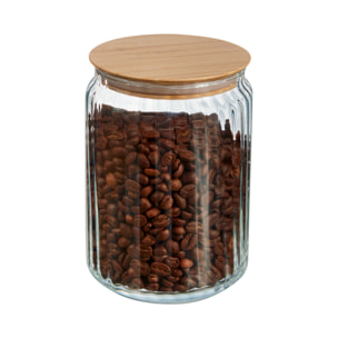 Barattolo 1L in vetro con coperchio in bambù - Nova Jar