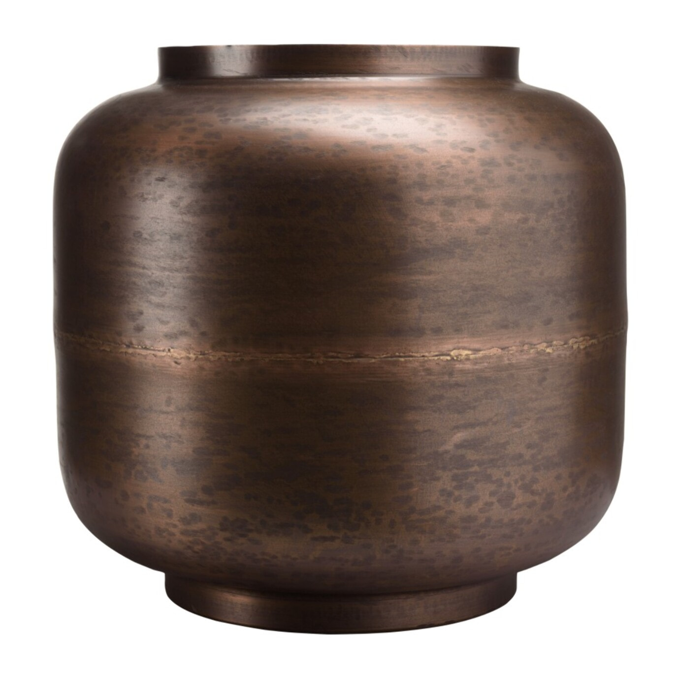 JOHAN - Vase largeur 40cm hauteur 38.5cm acier couleur bronze cuivré