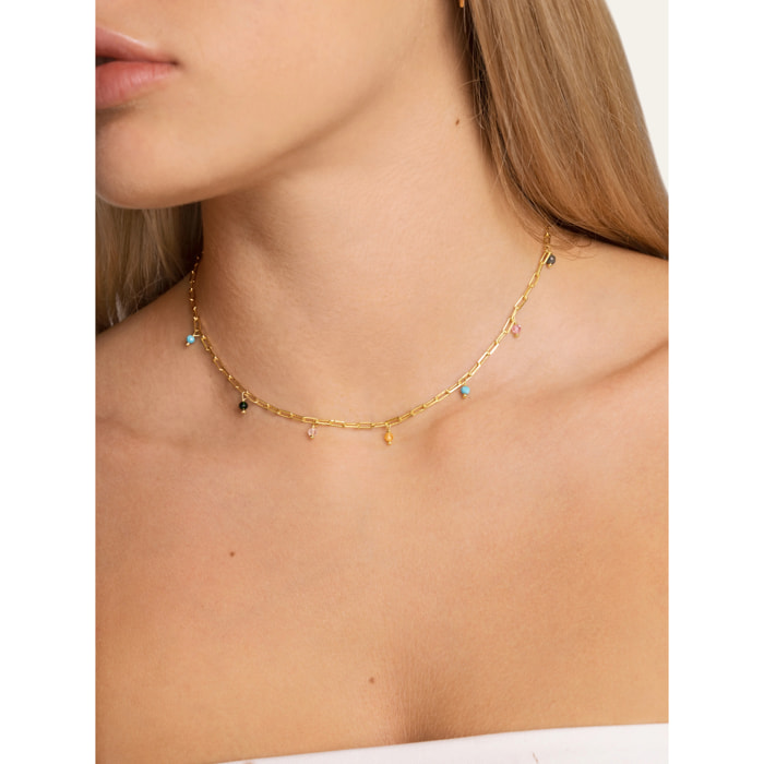 Collana Chic Colors Argento Placcato Oro