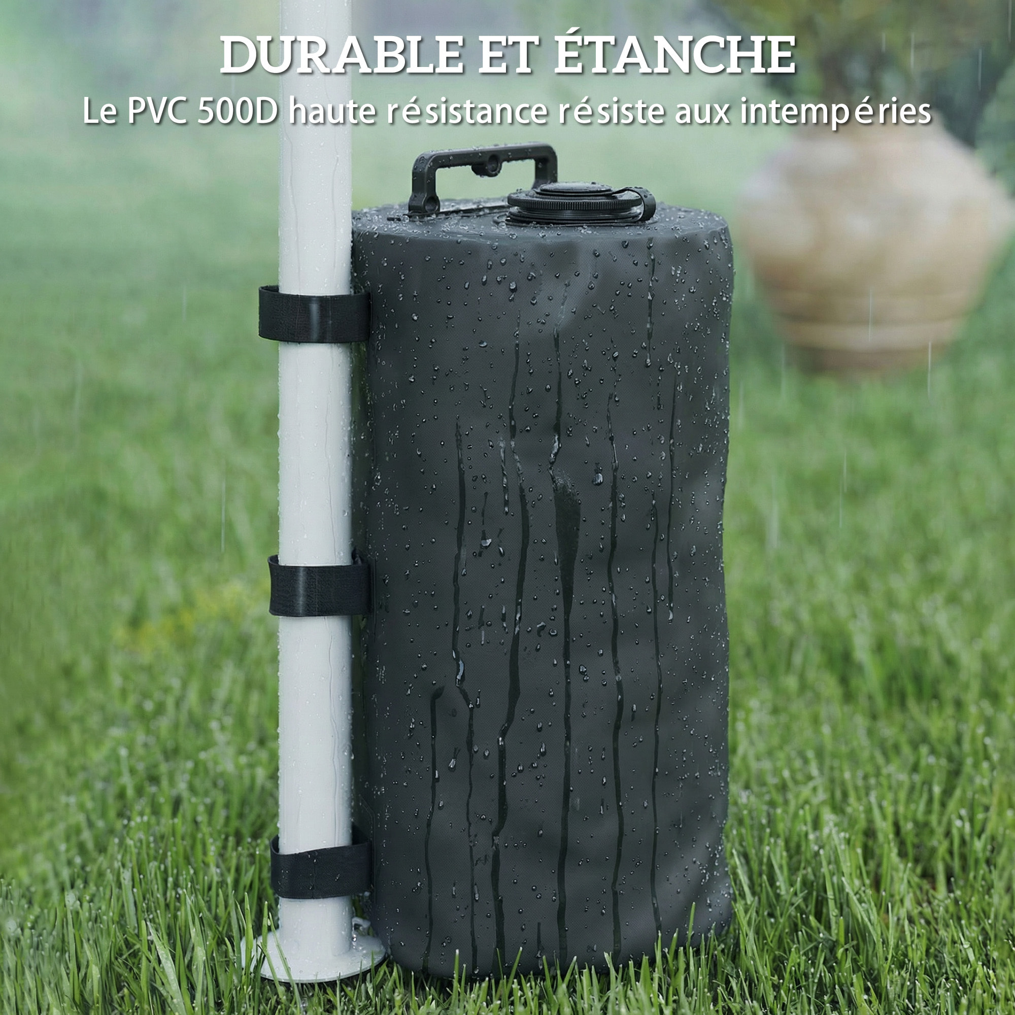 Lot de 4 sacs de lestage pliable tonnelle barnum PVC haute densité noir