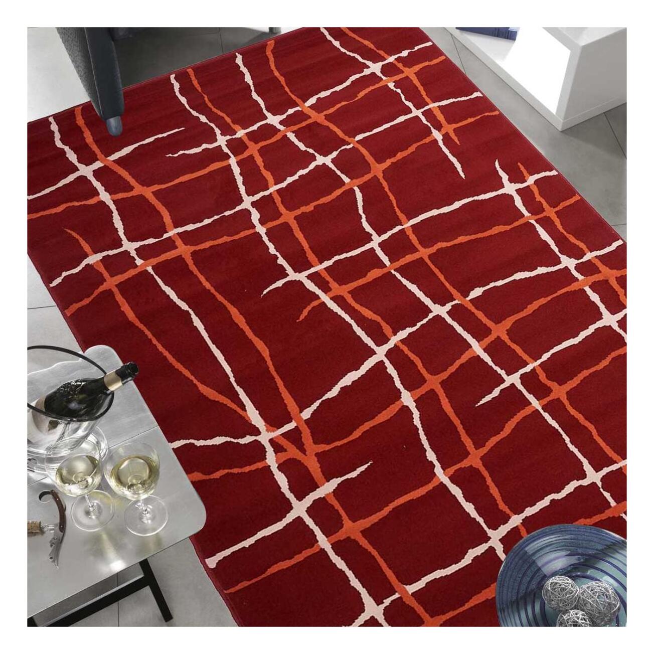 Tapis salon et chambre tissé motif abstrait NAKI