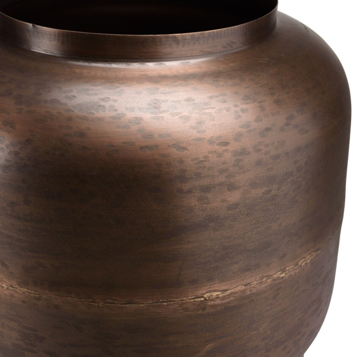 JOHAN - Vase largeur 40cm hauteur 38.5cm acier couleur bronze cuivré