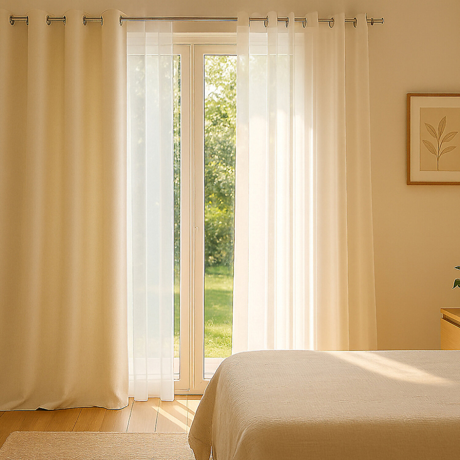 Rideau Polyester Occultant Uni Ivoire