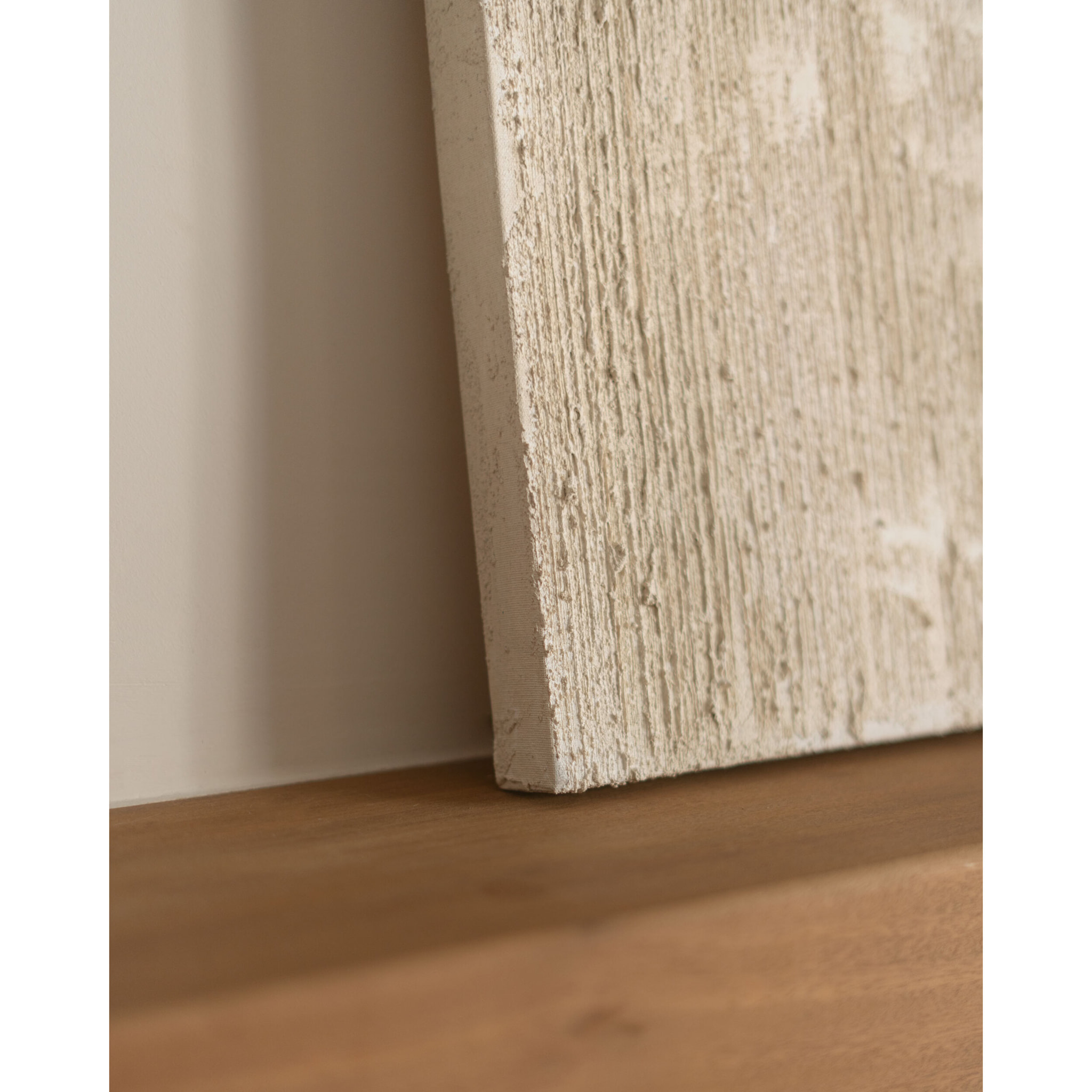 Tableau beige-marron décoratif sur coton avec cadre en bois peint à la main à la peinture à l'huile en différentes tailles