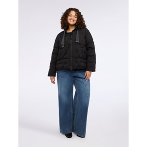 Fiorella Rubino - Piumino con applicazioni di perle all over - Nero