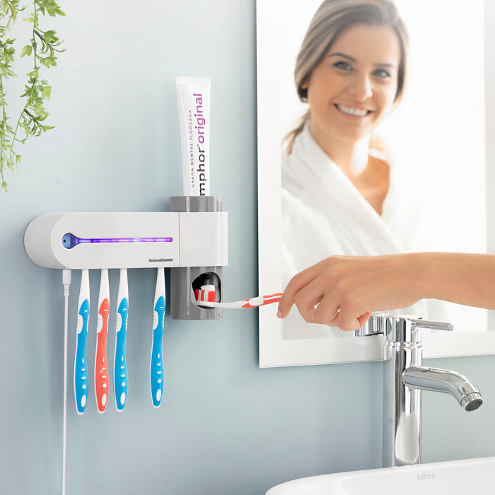 Sterilizzatore UV per Spazzolini da Denti con Supporto e Dispenser di Dentifricio Smiluv InnovaGoods