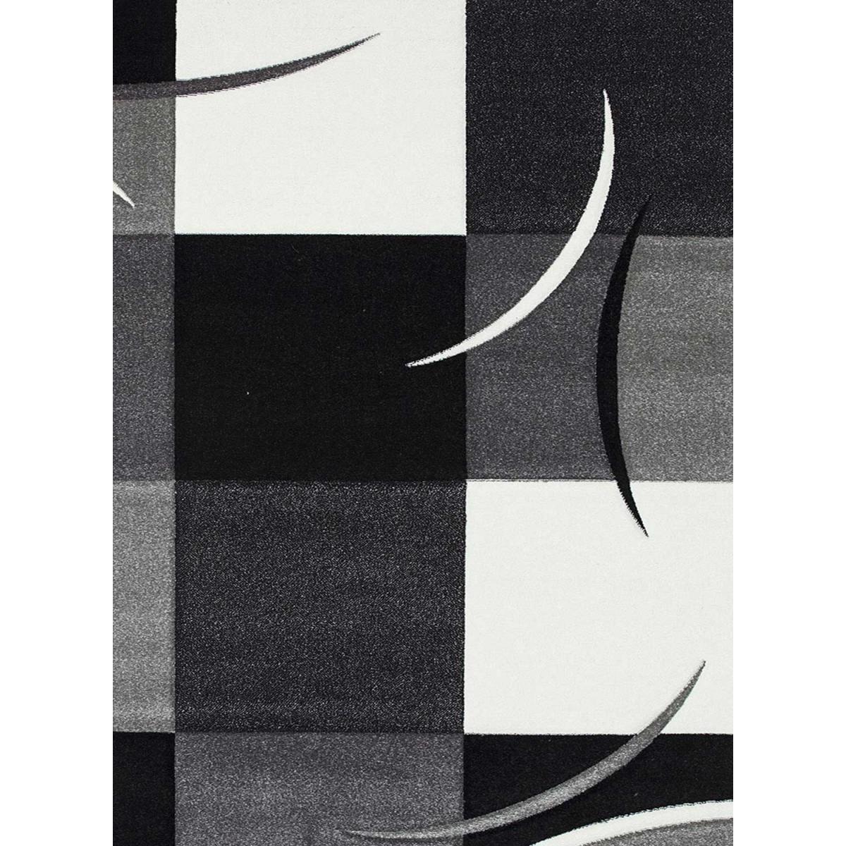 Tapis salon et chambre tissé motif damier TIHO
