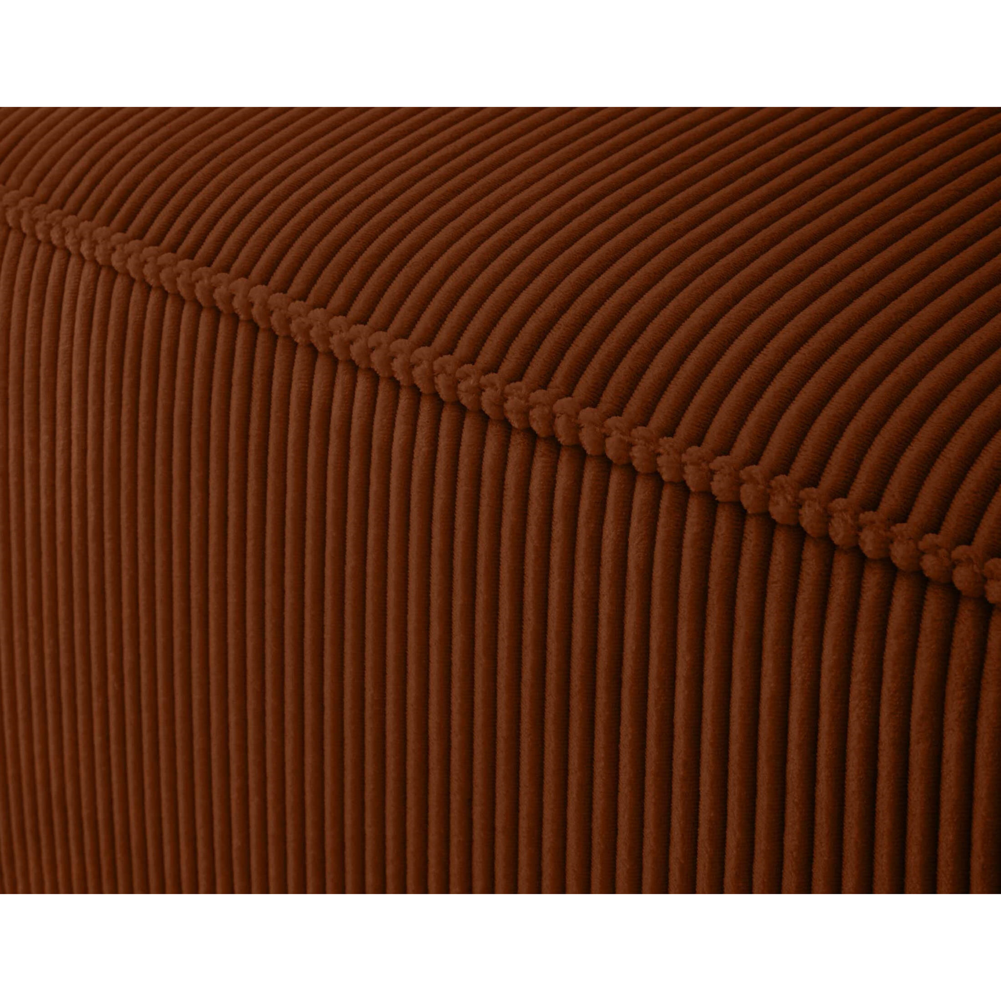 Arty - module d'assise gauche - en velours côtelé - Terracotta