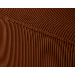 Arty - module d'assise gauche - en velours côtelé - Terracotta