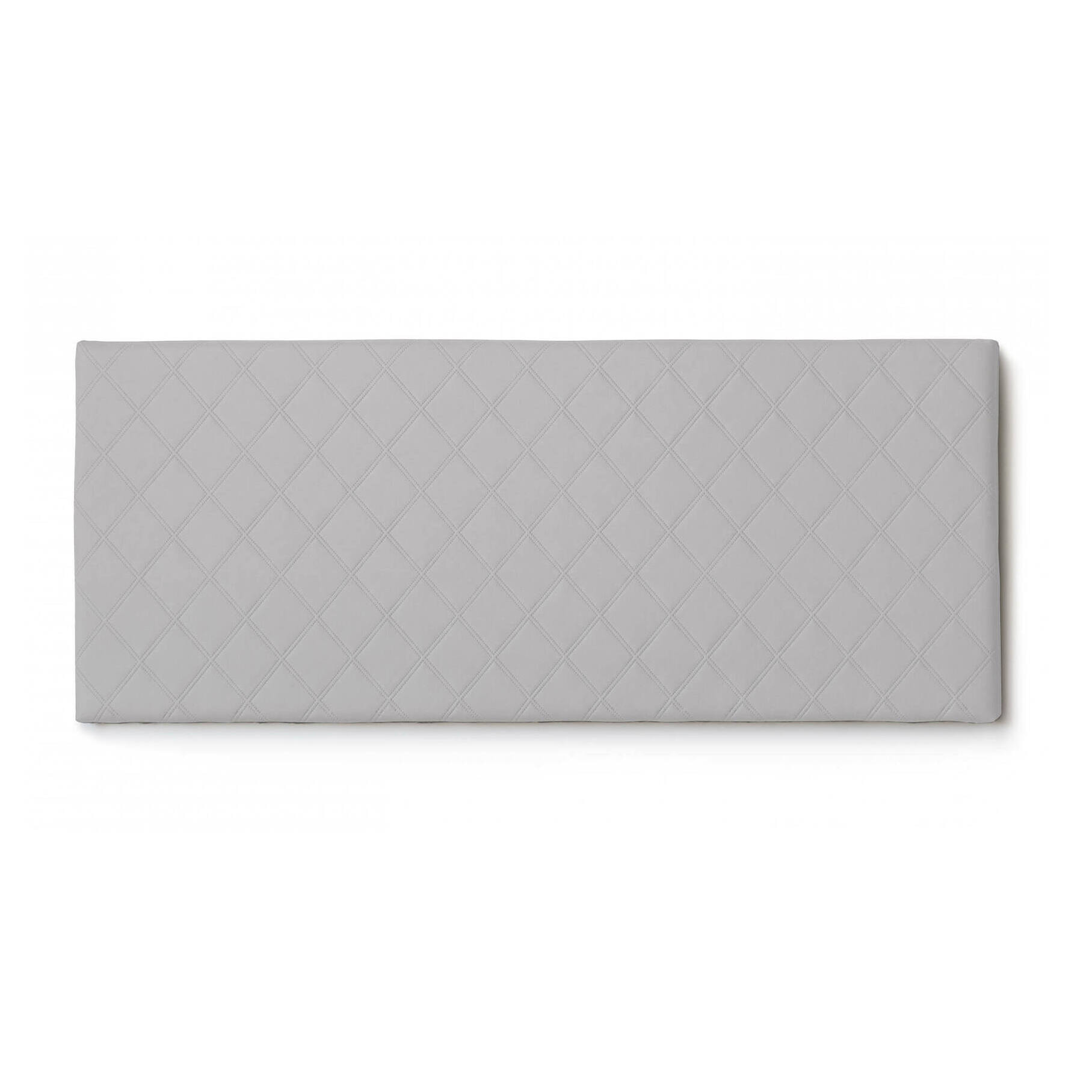 Letto matrimoniale Amarillide, Testata in ecopelle a muro, 100% Made in Italy, adatta a letto Matrimoniale, Cm 170x60, Bianco