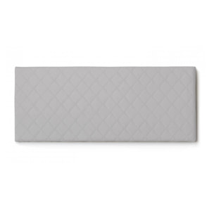Letto matrimoniale Amarillide, Testata in ecopelle a muro, 100% Made in Italy, adatta a letto Matrimoniale, Cm 170x60, Bianco