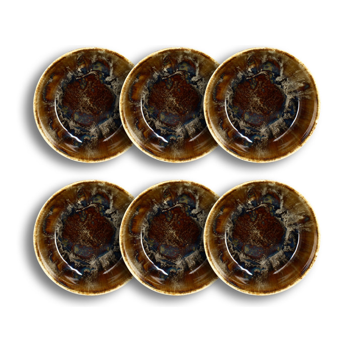 Lot de 6 coupelles en porcelaine marron 16cm VOLCANO