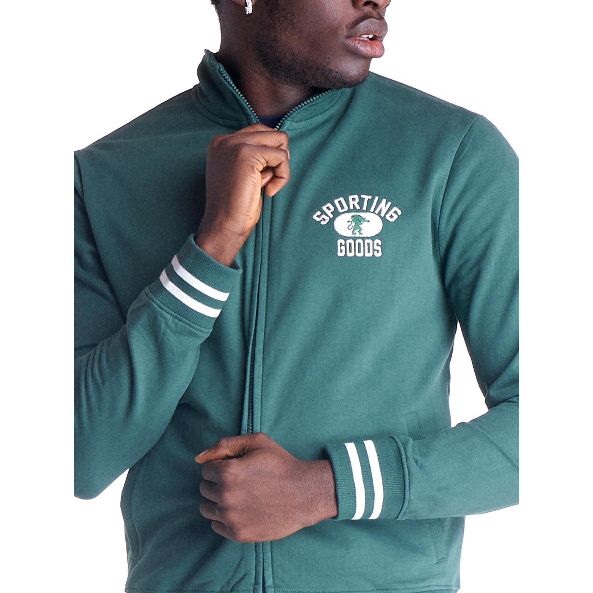 Chándal universitario con cremallera completa y cuello alto para hombre