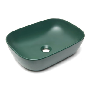 Vasque à poser 45,5 x 32,5 cm - vert foncé mat - sans trop-plein - SAT Infinitio