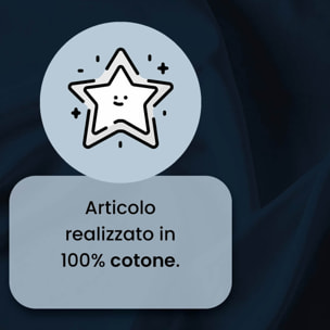 COMPLETO LETTO MAX COLOR, 100% Cotone, Made in Italy - BLU SCURO