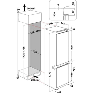 Réfrigérateur combiné encastrable INDESIT BI18DC2