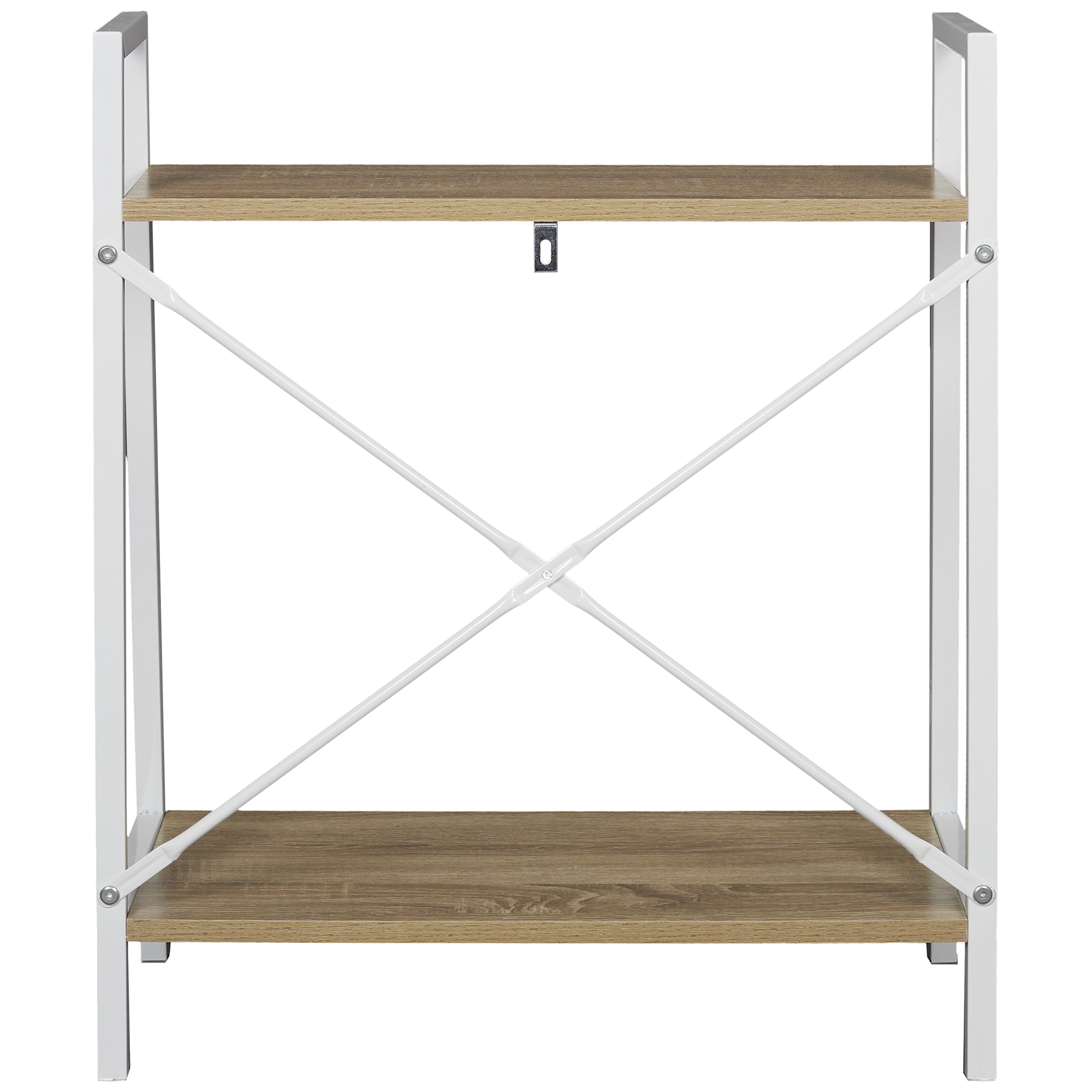 Etagere Bois Et Metal Blanc 70x60x27cm