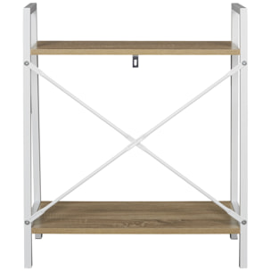 Etagere Bois Et Metal Blanc 70x60x27cm