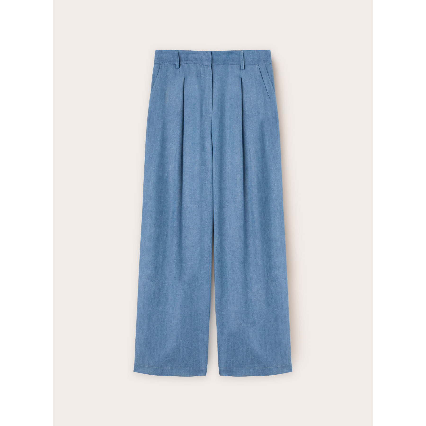 Motivi - Pantalones palazzo con pliegues en lyocell - Light - blue