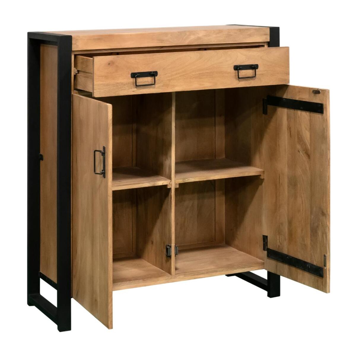 Meuble de rangement bois métal 2 portes MILORA