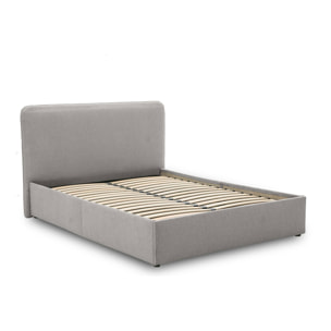 Goyave - lit coffre - 140x190 - en tissu - sommier inclus - Gris