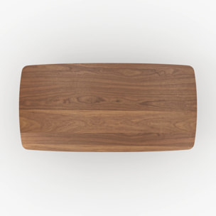 Table rectangulaire 6 places en bois contreplaqué et placage en noyer - Asma