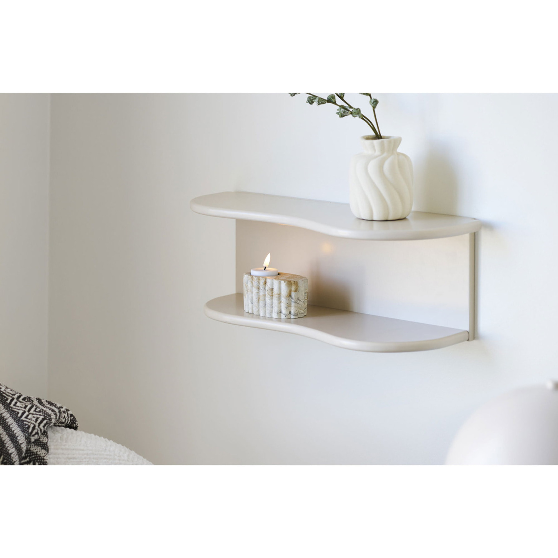 Portacandela per tealight in cemento marmorizzato marrone-beige ø10,5x5,5 cm
