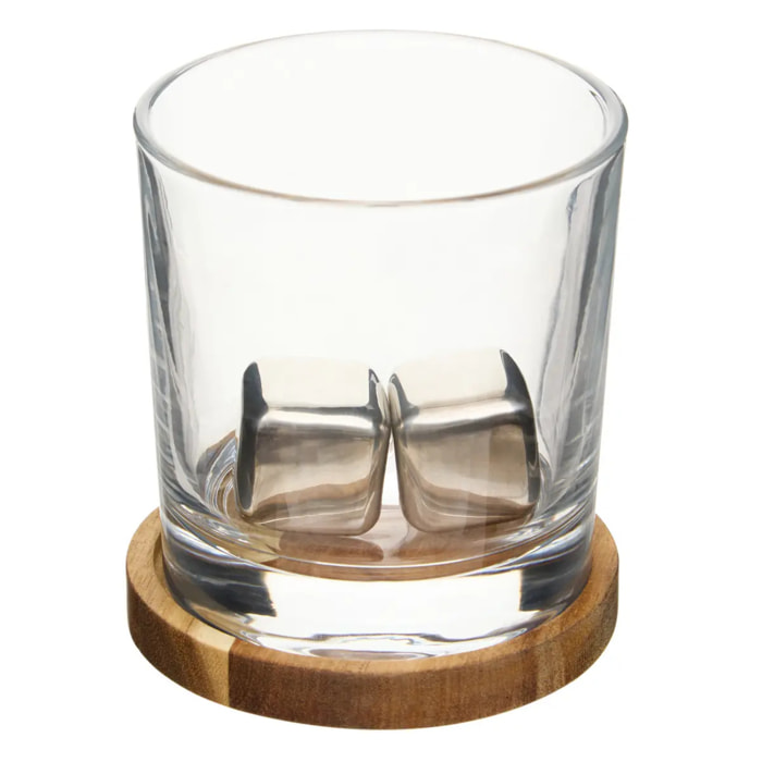 Coffret whisky + pierres Jules 9x9cm 270ml transparent