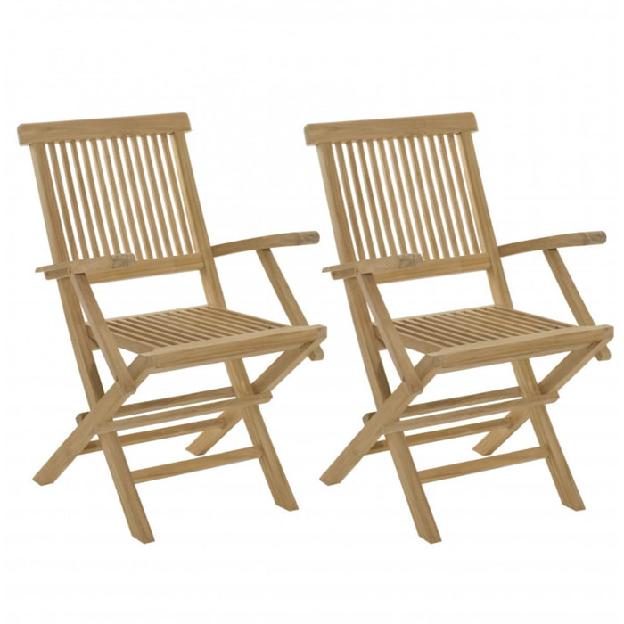 HARRIS - Ensemble de 2 fauteuils de jardin Java en bois Teck