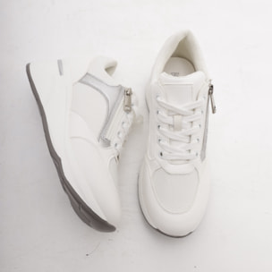 SNEAKERS ALTA ZIP CHOCOLA' BIANCO