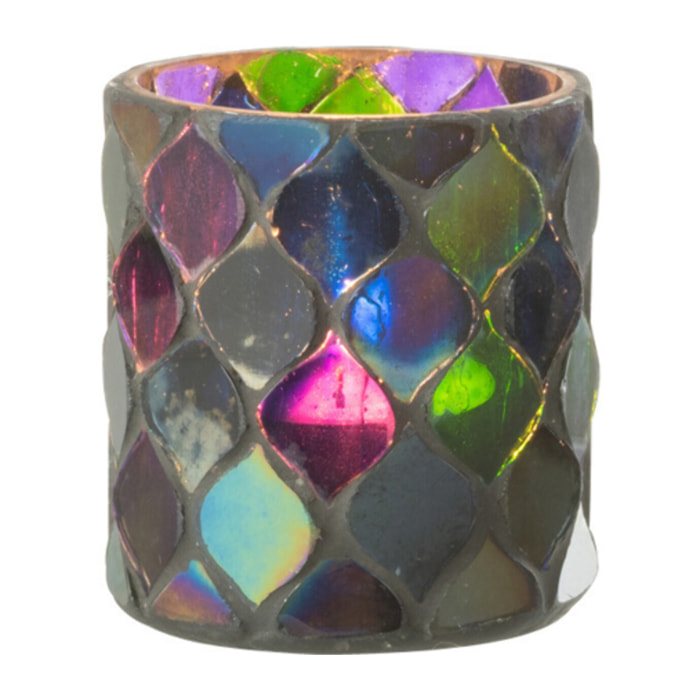 J-Line photophore Mosaic - verre - mauve - small - 2 pcs