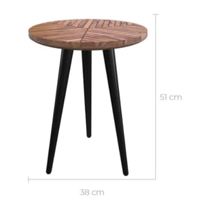 Table basse ronde en bois d'acacia D40 cm - Ella