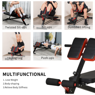 Banco de Pesas Multifuncional Banquillo de Gimnasio Completo Respaldo Inclinable en 3 Posiciones y Altura Ajustable Carga 300 kg 64x146x73,5-85 cm Negro