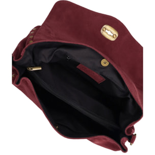 Borsa a mano da donna Made in Italy - Modello Zelia Elite - Pelle scamosciata - 37.0 x 22.0 x 15.0 cm