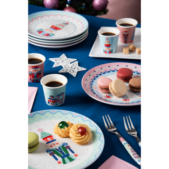 Set 6 fourchettes à dessert Excelsa – Xmas Sweet Pastels, Acier inox Multicolore