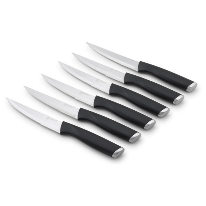 6 couteaux à steak noir 23,8cm - "eris"