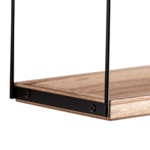 Estantería de pared Carlos de 2 niveles, madera de Paulownia