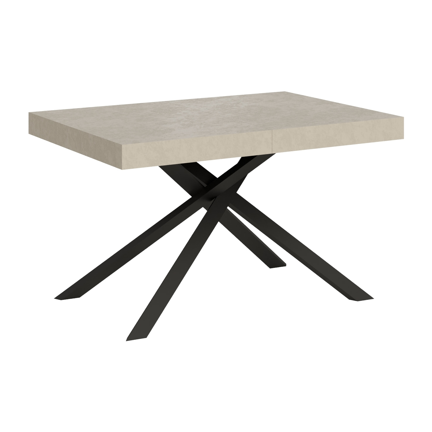 Table extensible 90x140/244 cm Karida cachemire pieds anthracite