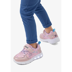 Zapatillas de Niña con Luz y Estrellas en Rosa