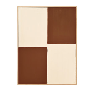 Tableau tuiles et blanc décoratif sur coton avec cadre en bois peint à la main à la peinture à l'huile en différentes tailles