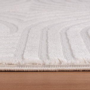 OIA - Tapis moderne à motif arc nuance ton sur ton Creme