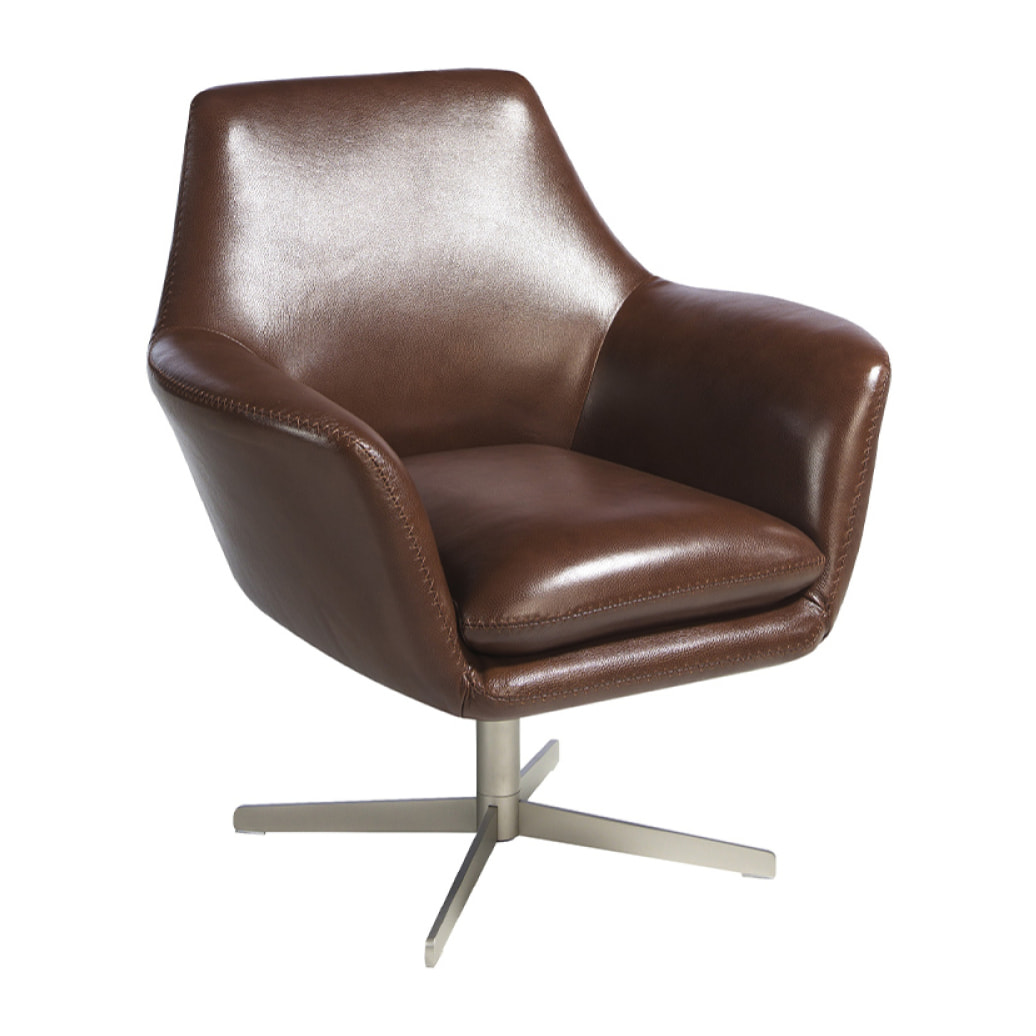 Sillón giratorio piel 82x74x85cm