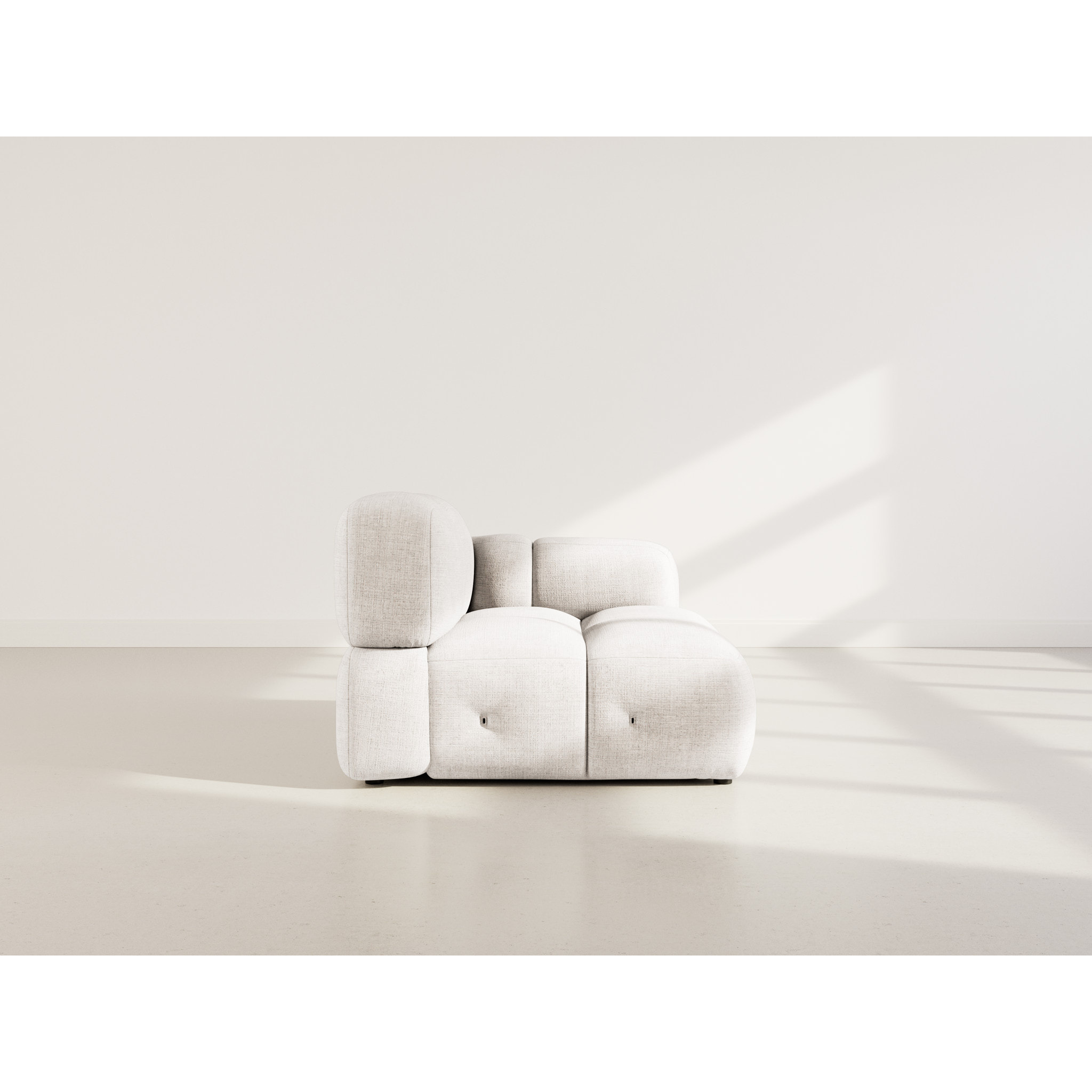 Grace - module d'assise droit en velours texturé - Beige