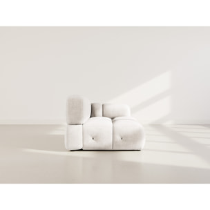 Grace - module d'assise droit en velours texturé - Beige