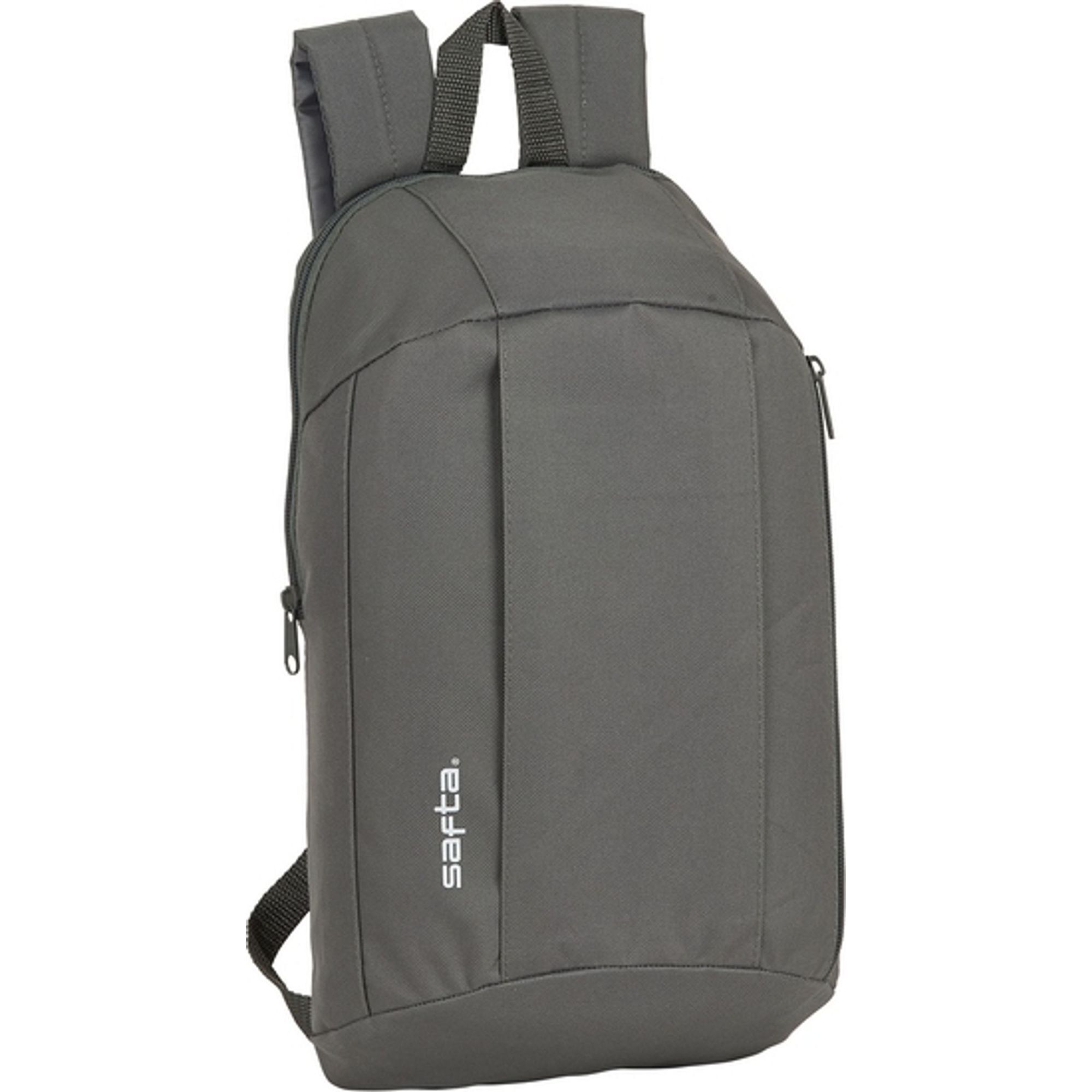 Mini mochila bolsillo vertical safta gris humo