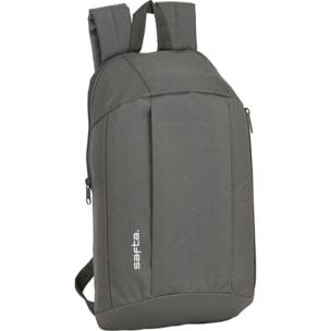 Mini mochila bolsillo vertical safta gris humo