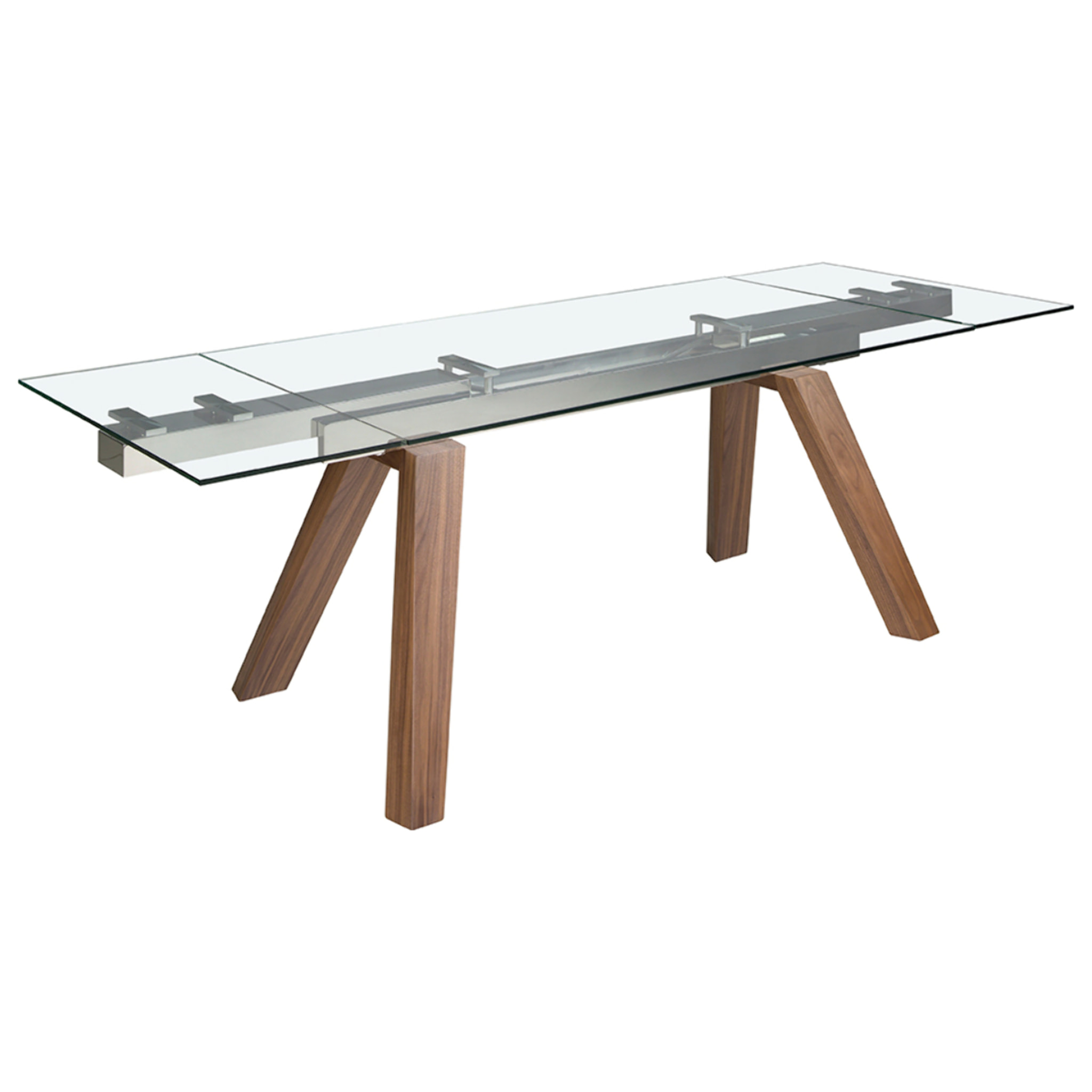 Mesa comedor extensible rectangular con tapa de cristal templado 160x90x76cm