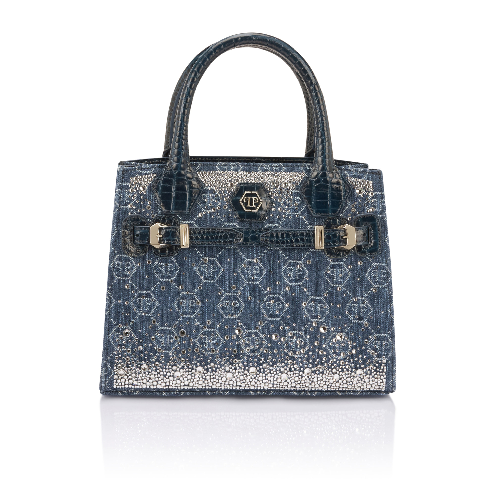 PHILIPP PLEIN Small Shopper Bag Monogram Strass