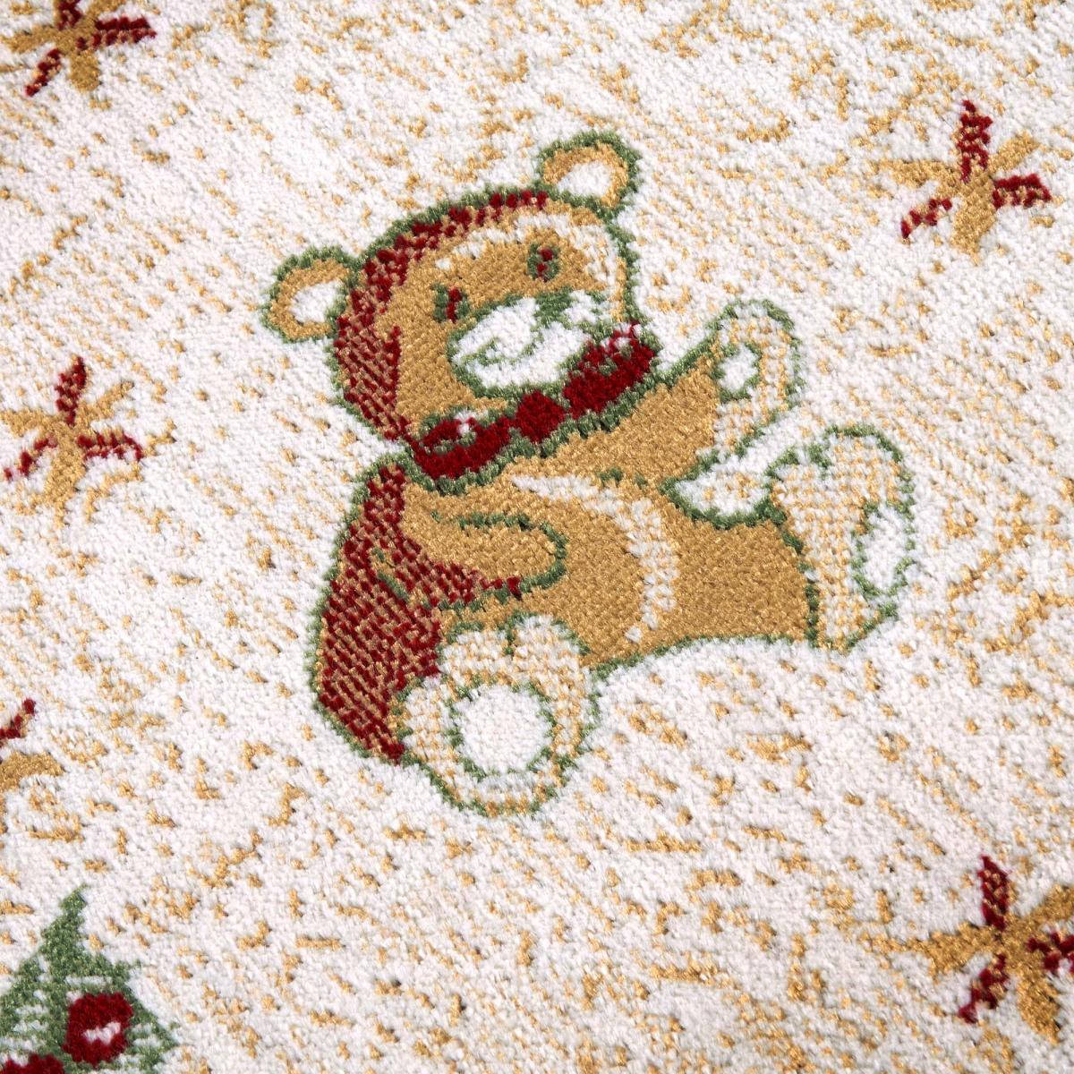 Tapis rond salon ou chambre enfant,  motif fêtes de SANTA 1, kilim original, entretien facile